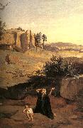  Jean Baptiste Camille  Corot Hagar in the Wilderness Spain oil painting artist
